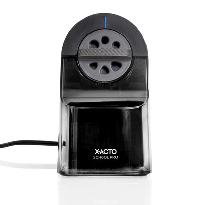 X-ACTO Pencil Sharpener, School Pro Electric Pencil Sharpener, With Six Size Dial, XL Shavings Bin, Black, 1 Count - Heavy Duty, Teacher and School Supplies