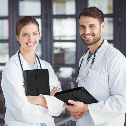 Crtiin 6 Pcs Colored Clipboard with Storage, Heavy Duty Plastic Nursing Clipboard Folder Waterproof A4 Medical Holder for Nurse Doctor Teacher Office, Organization Essentials (Black Color)