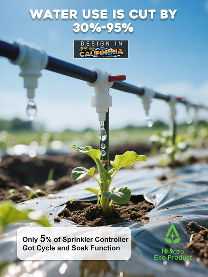 Outdoor Smart Sprinkler Controller with Protector, WiFi Irrigation Controller Easy Use App Enabled, 8 Zones + 16 Plans, Save Water Auto Skip Rain, Freeze & Wind, 10 Minutes Install