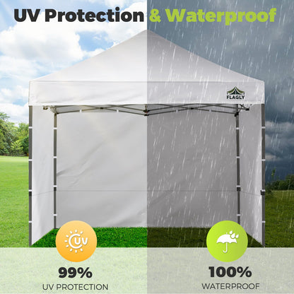 FLAGLY 10x10 Pop Up Canopy Sidewall - 1 PC 300D Waterproof Attachable Tent Wall, Privacy Shade for Outdoor Events, Vendor Booths (Tent Not Included, Basic Style)
