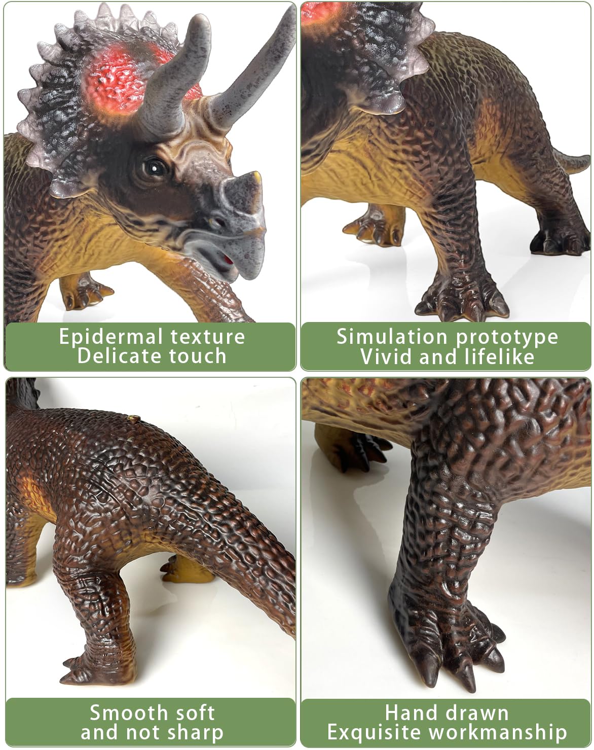 Gzsbaby Dinosaurs King Giant Triceratops Dinosaur Toy – 32 inches Realistic Lifelike Dinosaur Figure, Jumbo Dino Toys for Kids Toddler 3-5 5-7 Years, Perfect Party Favors, Birthday Gifts