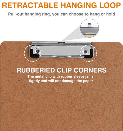 Clipboard, HERKKA 15 Pack Hardboard Office Clipboards Standard A4 Letter Size Clipboard with Low Profile Clip, Size 12.5 x 9 Inch