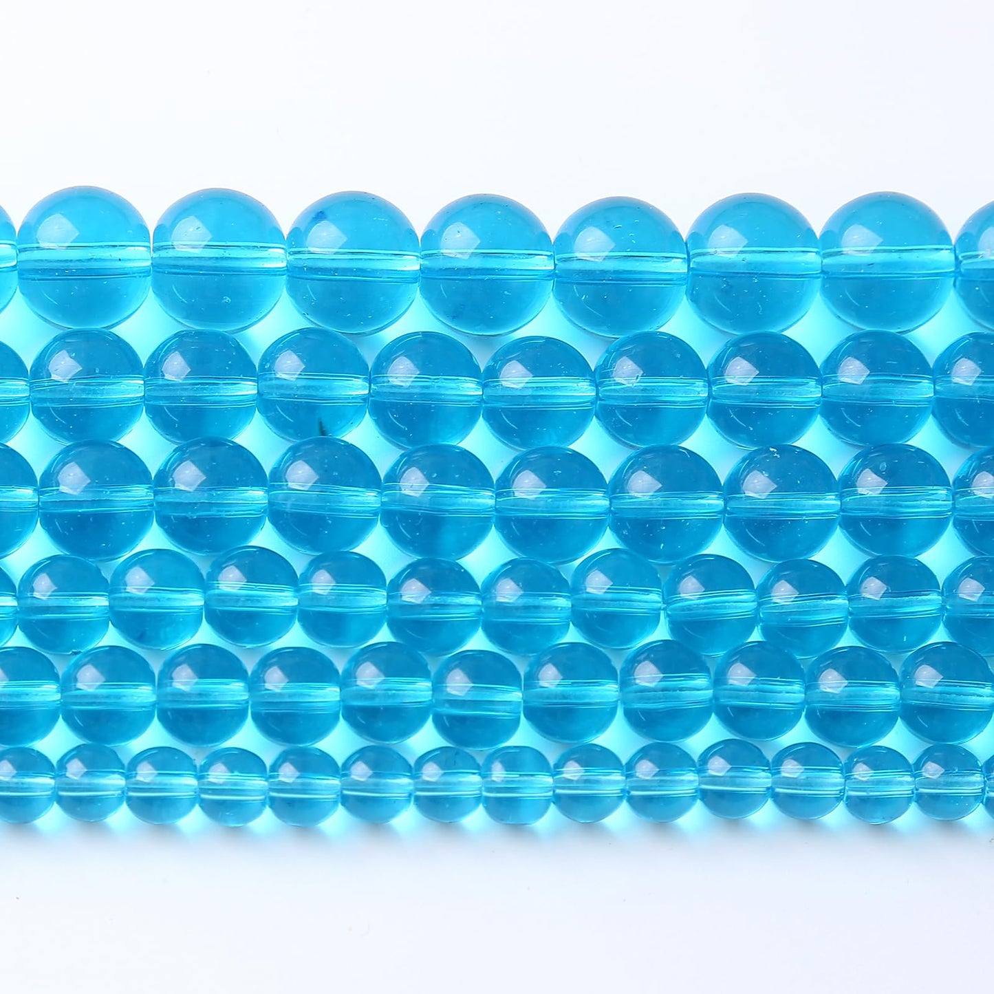 32pcs 12mm Topaz Blue Crystal Glass Beads Round Loose Spacer Beads for Jewelry Making DIY Bracelet Necklace (Blue Crystal Glass, 12mm)