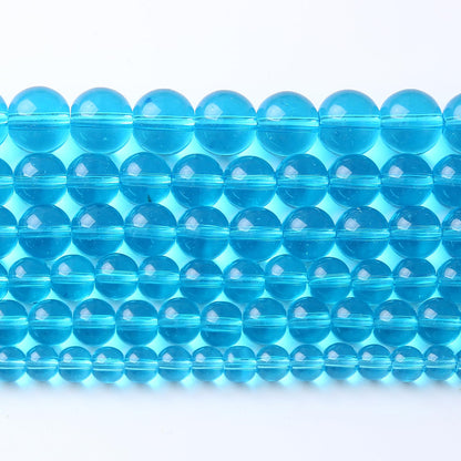 32pcs 12mm Topaz Blue Crystal Glass Beads Round Loose Spacer Beads for Jewelry Making DIY Bracelet Necklace (Blue Crystal Glass, 12mm)