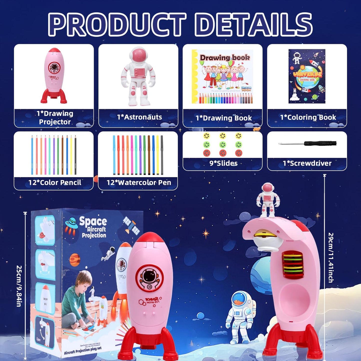 Kids Tracing Drawing Projector Toy for 3 Year Old Girl Gift Smart Art Sketcher Projectors with Toys for 3 4 5 6 7 8 Year Old Boys Girls Gifts (Pink)