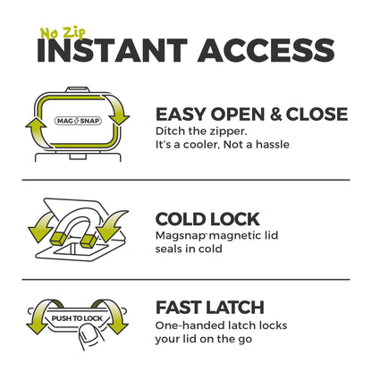 CORE Magnetic No Zip 24 Can Soft Cooler | Insulated Hard Liner Ice Chest Box | Best Portable Soft Cooler for Food & Beverages for Tailgating, Car Camping, and Family Beach Picnics (Steel Blue)