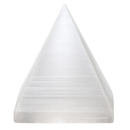 Amazing Gemstone Selenite Pyramid Crystal Healing Stones - 1.5" Great Pyramid Figurine of Natural Stone Pyramid for Meditation, Reiki, Chakra Balancing and Crystal Pyramids Grid