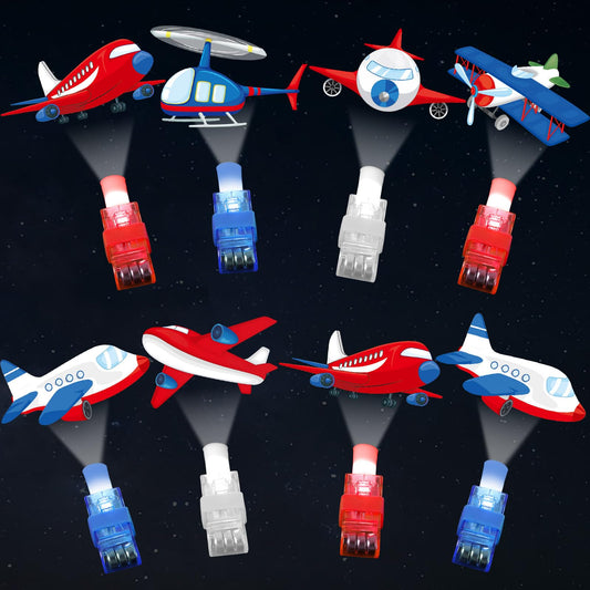 Oitnlaughter 36PCS Airplane LED Finger Lights Aircraft Party Favors Glow in the Dark Light Up Finger Lights Plane Themed Toys Bulk for Birthday Party Goodie Bag Stuffer Birthday Gifts Classroom Prize
