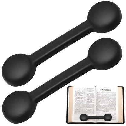 2 Pieces Weighted Bookmarks Book Weight Page Holder Rubber Book Weight Bookmark Portable Weighted Rubber Page Holder for Adults Reading(Black)