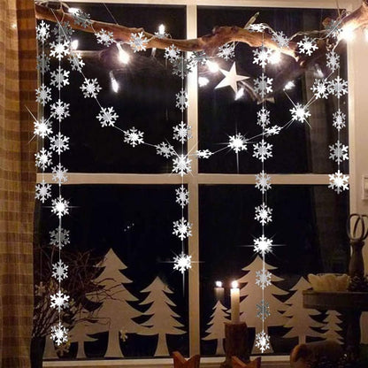 Cheerland Clearance Winter Wonderland Silver Snowflakes Decorations Hanging Christmas Garland for Onederland New Year Office Dorm Hanukkah Holiday Bridal Shower Winter Ceiling Decor Xmas Backdrop