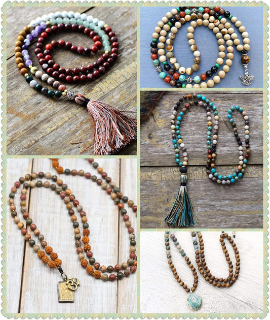 Prometis 200pcs 8mm Natural Sandalwood Round Beads Gorgeous Craft Handmade Polished Spacer Mala Pray Beads with Elastic Cord for Bracelets DIY Rosary Tasbih Jewelry Making