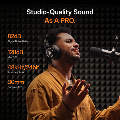 MAONO PD200W Hybrid Wireless Podcast Microphone for PC, Dynamic XLR USB Mic with Desktop Stand, Software, Noise Cancellation, for Vocal Recording, Streaming, Content Creation, Home Studio, Voiceover