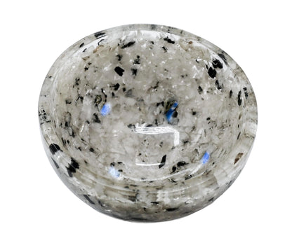 Amazing Gemstone Rainbow Moonstone Orgonite Orgone Crystal Gemstone Bowl - 3" Orgonite Rainbow Moonstone Crystal Bowl for Meditation, Crystals and Healing Stones Gift and Protection