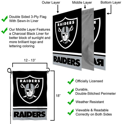 Las Vegas Raiders Double Sided Garden Flag