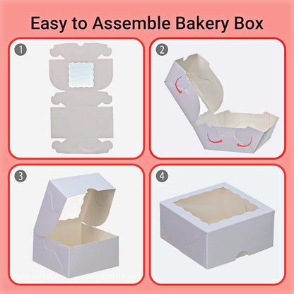 JCXGRVC 50Pack 4x4x2 Inch Cookie Boxes with Window Bakery Boxes Treat Boxes Truffle Boxes Party Wedding Favor