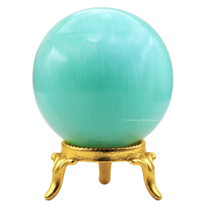 Amazing Gemstone Amazonite Crystal Ball with Stand - 2" Inches Crystal Sphere Meditation Balls for Witchcraft and Decorative Balls