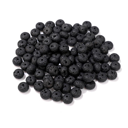 Raicegs 100pcs 5×8mm Rondelle Lava Rock Beads Natural Gemstone Beads Abacus Disk Stone Loose Beads for Jewelry Making DIY Bracelets Necklace