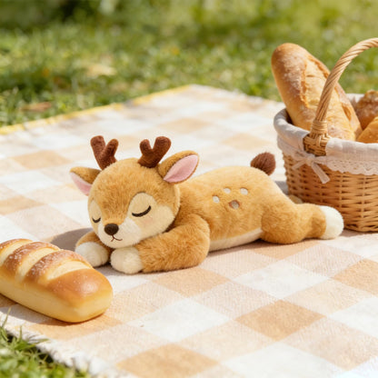Lying Down Brown Fawn Stuffed Animal – Cute Plush Toy for Kids & Adults – Birthday Surprise & Room Decor – A Cuddly Companion for Everyday Hugs and Bedtime