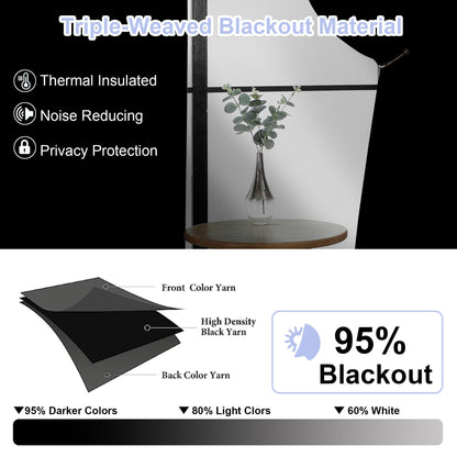 Simplebrand Ava Halloween Black Blackout Curtains for Bedroom 63 Inch Length 2 Panels, Solid Thermal Insulated Energy Saving Rod Pocket Window Treatment Curtains Blackout Drapes, W40 x L63 Inch, Black