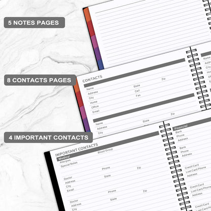 Monthly Planner 2026-2027 - Academic Planner 2026-2027, JUL. 2026 - DEC. 2027, Calendar planner with Colorful Tabs, 8.5" x 11", 26-27 Monthly planner/Calendar with Pocket, Thick Paper, Twin-Wire Binding - Black