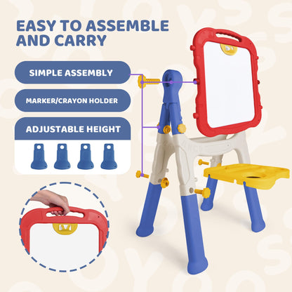 Joyooss Art Easel for Kids Adjustable Toddler Easel Stand for Painting, Magnetic Double Sided Drawing Dry Erase Board w Childrens Art Accessories for Kid Ages 4-8 Little Boys and Girls Learning Toy LB