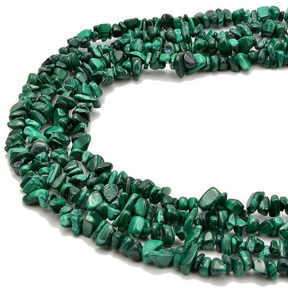 PLTbeads Gemstone Chips Natural Malachite 3-5mm Healing Crystals Waist Bracelets Necklace Kit Irregular Stone DIY Crafts Design Jewelry Making Approxi 32 inch