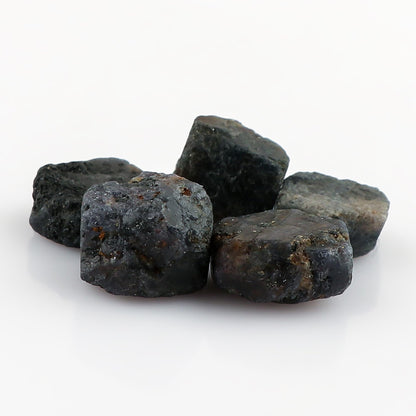 CRYSTALINES 5pcs Wholesale Natural Raw Blue Sapphire Gemstone, Untreated Rough Stone, Bulk Loose Supplies for Jewelry Making, Healing Crystals, September Birthstone, Gem Collection, AAA Grade