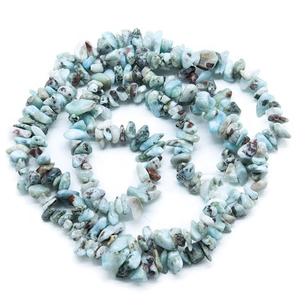Natural Chip Stone Beads 450pcs Larimar Chips 5-8mm Genuine Real Irregular Healing Crystal Rocks Hole Drilled DIY Loose Gemstone Beads for Jewelry Making Bracelet Earrings Necklace Crafting