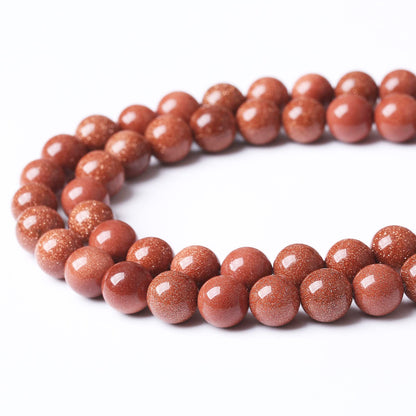 36PCS 10MM Natural Gold Sand Stone Beads Energy Healing Beads for DIY Jewelry Bracelet Necklace Making for Jewelry Making15Inch