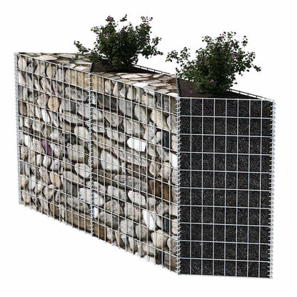 Gabion Basket Galvanized Steel 47.2"x11.8"x39.4" Rustproof Metal Fence Mesh Panels Easy to Assemble Fence Kit for Garden Border Yard Edge Fencing Outdoor Use