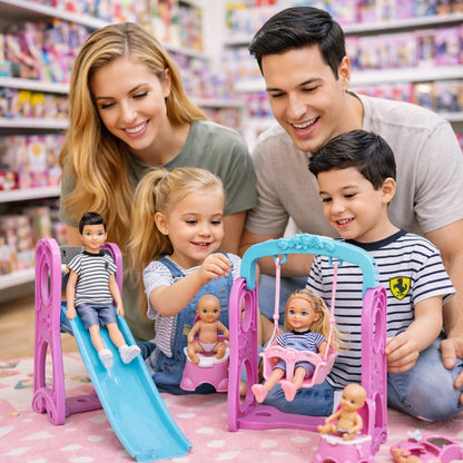 Familydolls Pregnant Dolls Set of 6 People with Removable Baby, 12 Inch Realistic Mommy Doll Set for Kids, Educational Pregnancy Doll Toy, Role Play Gift for Girls Ages 3+