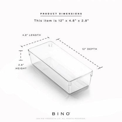 BINO | Oblong Plastic Drawer Organizer Bin, 2-Pack | THE ARTISAN COLLECTION | Multi-Purpose | Durable | BPA-Free | Desk, Vanity, Bathroom & Makeup Drawer Organizer