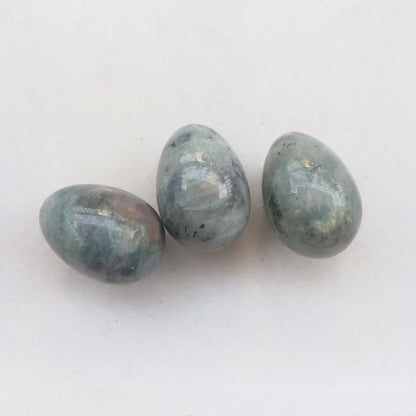 Sunshcat Natural Moonstone Egg Shaped Meditation Chakra and Home Decor Balance Crystals and Healing Stones Statue Set,35 * 50mm Easter and Thanksgiving Gift,with Wooden Bracket
