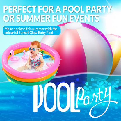 Jerify 6 Pack Kiddie Pool for Toddler 34 x 10 Inch Inflatable Kids Swimming Pool Small Baby Blow up 3 Rings Round Baby Padding Ball Pond for Indoor and Outdoor Water Game Play Center(Bright Style)