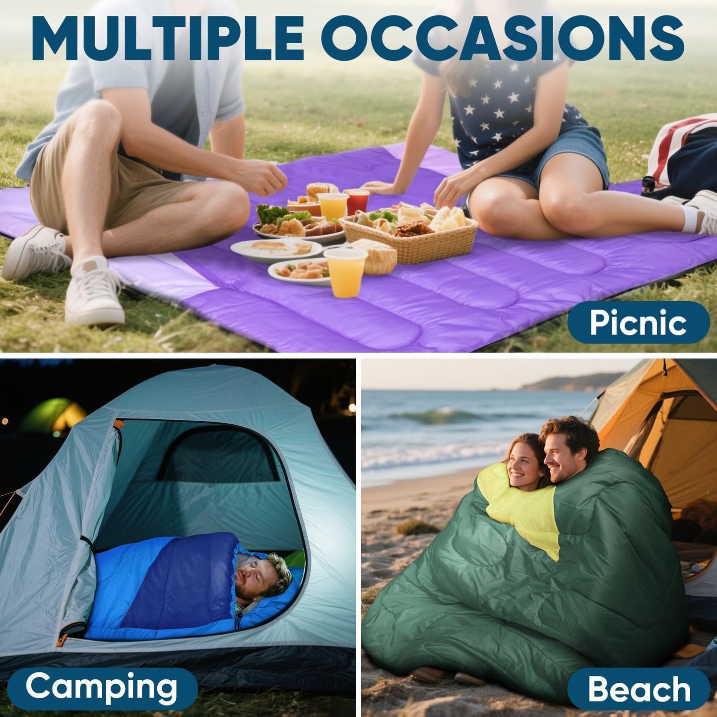 PTEROMY Sleeping Bags for Adults, Lightweight and Machine Washable, Water Resistant Backpacking Camping Sleeping Bag for Warm Cold Weather, Camping Essentials for Hiking Travel (Black, 1.35kg)