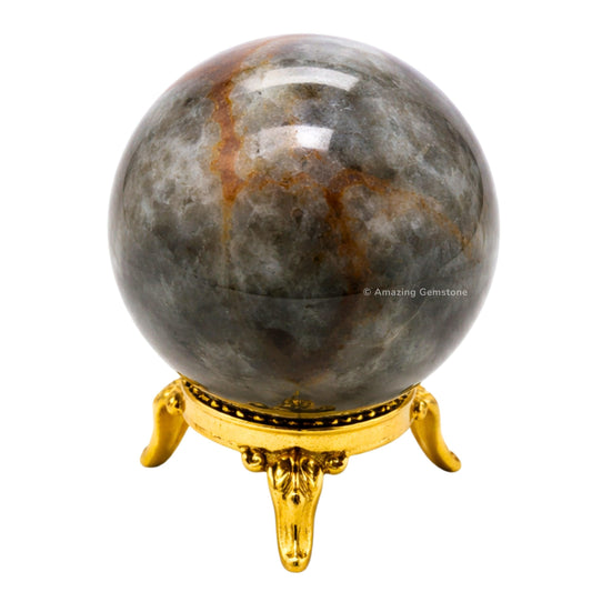Amazing Gemstone Chrysoberyl Cats Eye Crystal Ball with Stand - 2" Inches Crystal Sphere Meditation Balls for Witchcraft and Decorative Balls