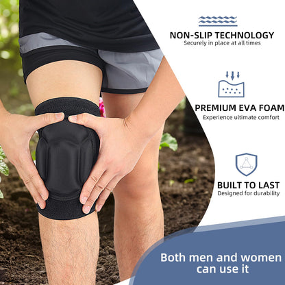 Sefexn Anti-collision Knee Pads, Adjustable Knee Support Patellar Fixation Protection with Thick EVA Foam Lining for Outdoor Sports and Gardening Working, 1 Pair Black One Size