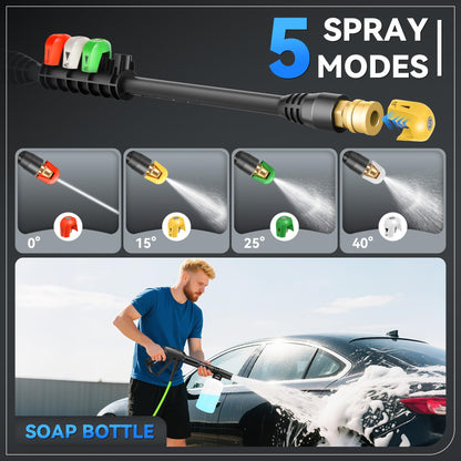 5000 PSI Professional Electric Pressure Washer,4.0 GPM Heavy Duty Power Washer with 4 Nozzles,Foam Cannon,33FT Hose and 500ml Soap Bottle for Home/Cars(Blue)