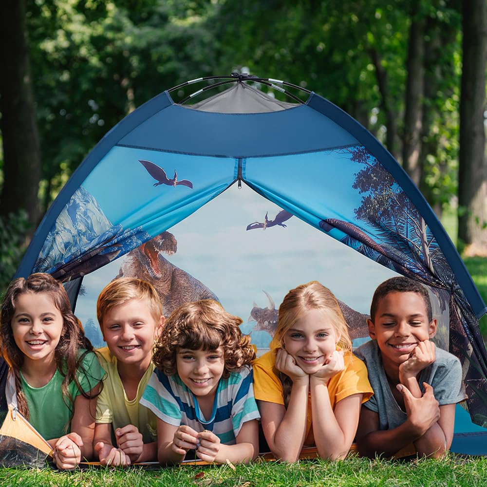 Mnagant Dinosaur Kids Play Tent-61”x61”x45”Realistic Dinosaur Kids Tent Indoor & Outdoor, Pop Up Play House for Kid, Boys & Girls Age 3-12