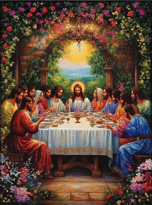 5D Jesus Last Supper Diamond Art 12x16 Inch Full Drill Diamond Painting Kits for Adults & Beginners - DIY Art Crafts for Relaxation and Home Wall Decor 760A