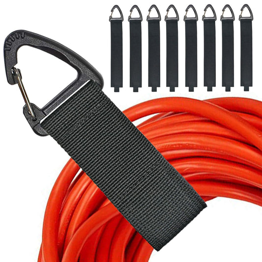 Extension Cord Organizer(8 Pack), Garage Organization and Storage, 16-Inch(Unfolded) Heavy Duty Storage Strap for Extension Cord Within 100ft or Hoses Within 35ft, with Triangle Buckle for Hanging