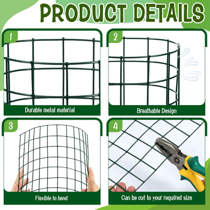 HFYZZ 47 Inch Metal Tree Trunk Protector, 5 Pack Mesh Tree Guards Trunk Protector with Metal Stakes & Zip Ties, Tree Bark Protector for Protecting Bark & Saplings from Deer Animals Mowers Trimmers