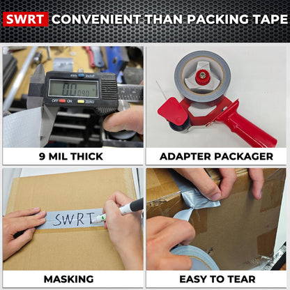 SWRT 24-Pack 9 Mil Silver Heavy Duty Duct Tape Strong Adhesive, 2 Inch x 720 Yd Duct Heavy Duty Waterproof All Weather Gray Duct Tape No Residue Sealing & Patching for Indoor&Outdoor Repair