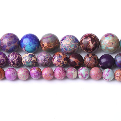 36PCS 10MM Natural Galaxy Sea Sediment Jasper Stone Beads Energy Healing Beads for DIY Jewelry Bracelet Necklace Making for Jewelry Making15Inch