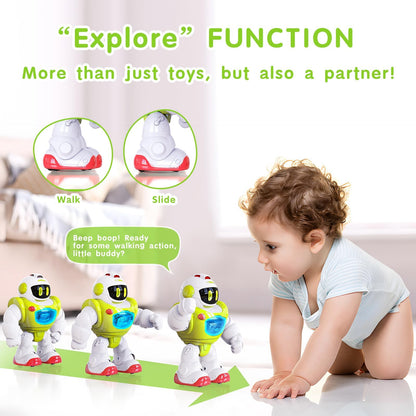 P&C Learning Toys Baby Walking Activity Remote Control Robot with Musical, Sounds, Light Interactive Early Toddlers Toy for 1 2 3 Birthday Gift