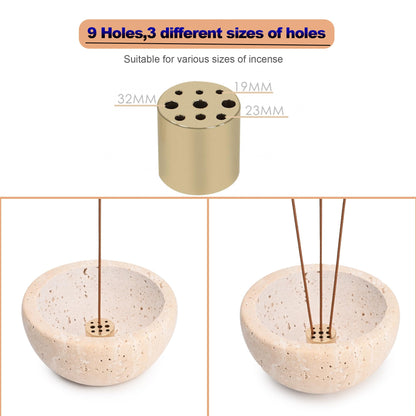 SHICANGSHIYE Incense Holder for Sticks and Cones - Handcrafted Limestone Incense Burner and Ash Catcher, Modern Stone Holder for Aromatherapy, Meditation, and Japanese Incense