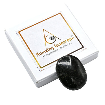 Amazing Gemstone Nuummite Crystals and Healing Stones - Large Palm Stone Crystals Piedra - Crystal for Good Luck, Balanced Positive Energy, Meditation - Unique Stocking Stuffers, Gifts for Women