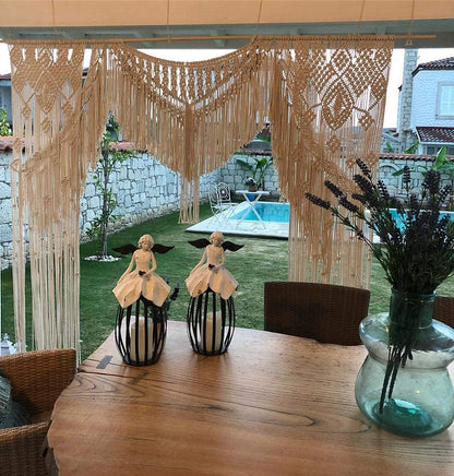 Macrame Wall Decor Hanging - Beautiful Apartment Dorm Room Decoration-Macrame Curtain-Macrame Wedding Backdrop for Holiday Decorations W 75" x L 85" Inch