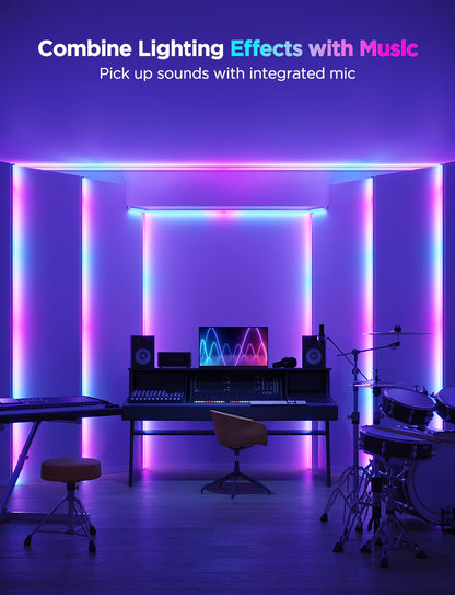 Govee RGBIC LED Strip Lights 32.8ft with Covers, Smart Lights Work with Alexa and Google Assistant, LED Diffuser Channel with LED Lights for Bedroom, Skirting Lines, Studio, Cabinet