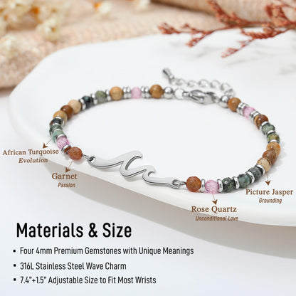 TONY & SANDY Niece Gifts from Auntie Aunt, Niece Bracelet Birthday Gifts, Wave Bracelet for Women, Graduation Gift for Her Easter Mothers Day Teens Adults Nieces Christmas Jewelry from Aunt